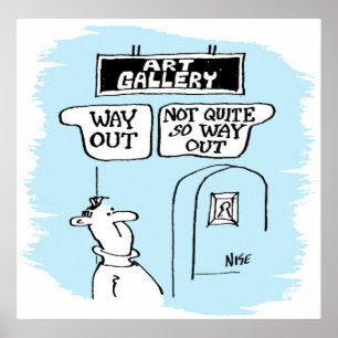 Poster Le visiteur est perplexe par les enseignes d'une g