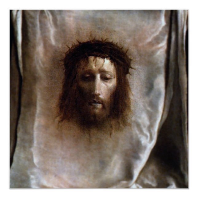 POSTER LE VOILE DE VERONICA, LA FACE SAINTE DE JÉSUS. (Devant)