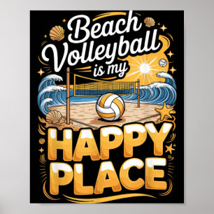 Poster Le volley-ball de plage est mon joueur de lieu heu