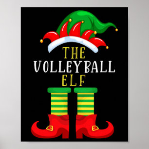 Poster Le volleyball elf Noël drôle famille jumeler