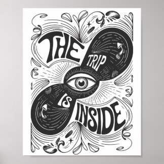 Poster Le Voyage À L'Intérieur - Psychédélique Troisième 