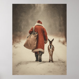 Poster Le voyage des bois d'hiver de père Noël