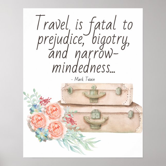 Poster Le voyage est un faux Mark Twain Citation (Devant)