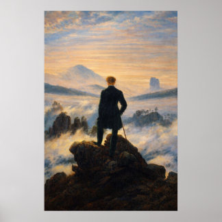 Poster Le Voyageur contemplant une mer de nuages de Fried