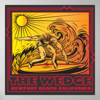 POSTER LE WEDGE NEWPORT BEACH CALIFORNIA SURF