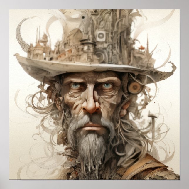 Poster Le Whimsy de Mad Hatter : Portrait du Casquette ex (Devant)