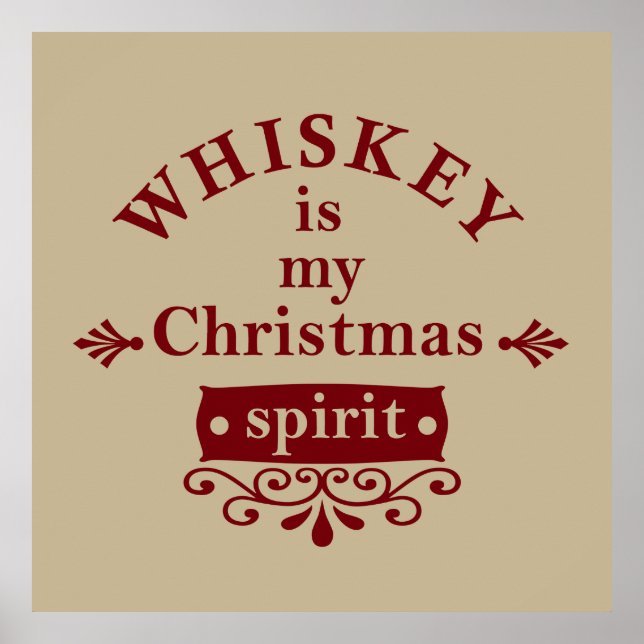 Poster le whisky est mon esprit de noël (Devant)