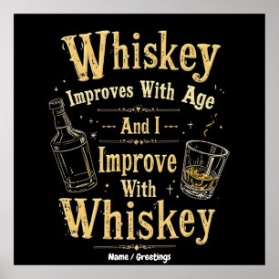 Poster Le Whisky s'améliore avec l'âge, je m'améliore ave