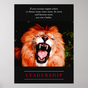 Poster Leadership motivationnel du lion