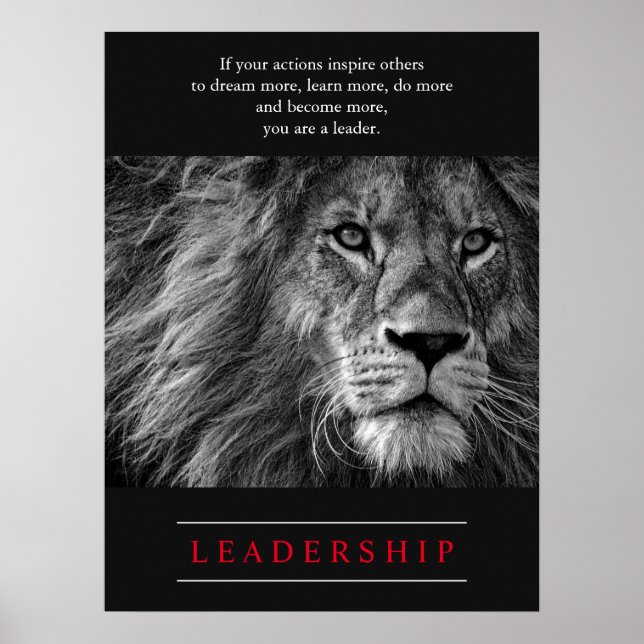 Poster Leadership motivationnel du lion (Devant)