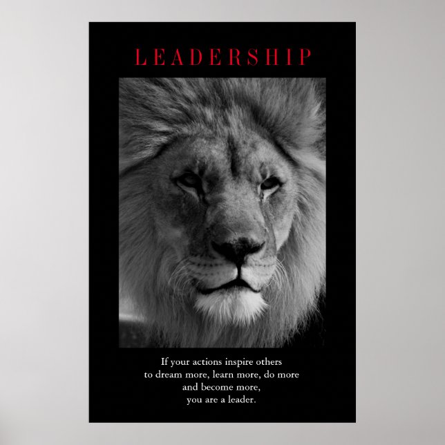 Poster Leadership Motivationnel tendance Lion Art (Devant)