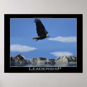 Poster LEADERSHIP Vol Aigle & Montagnes Motivation