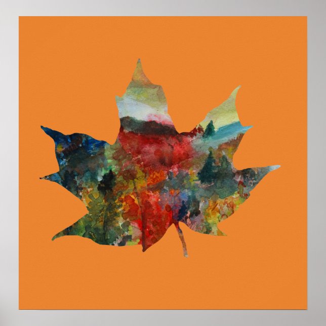 Poster Leaf Art, Fall, Autumn Leaf (Devant)