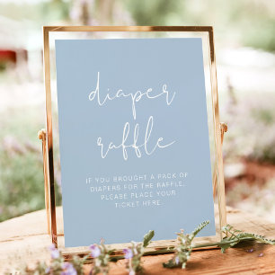 Poster LEAH Vibrant Pastel Dusty Blue Diaper Raffle Jeu