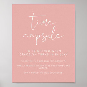 Poster LEAH Vibrant Pastel rose Baby shower temps Capsule