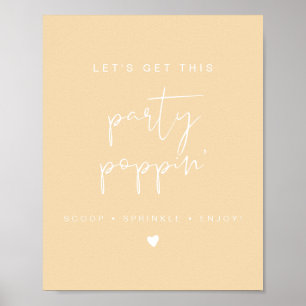 Poster LEAH Vibrant Pastel Yellow Popcorn Bar Mariage