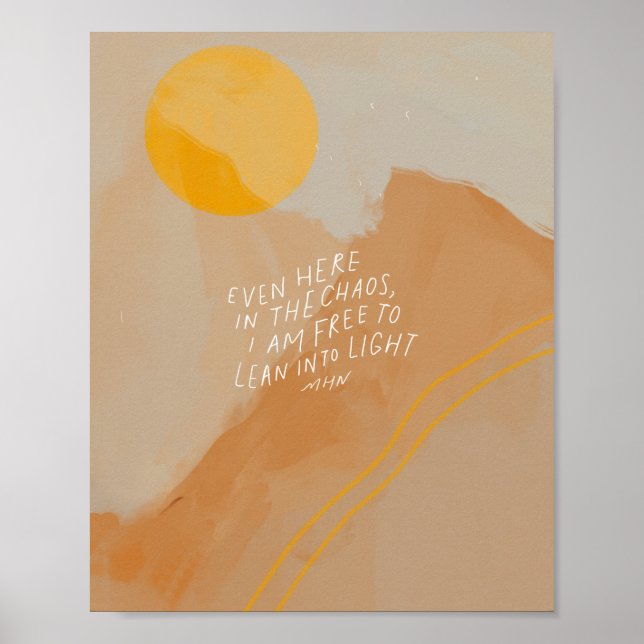 Poster Lean in Light - Citation Inspirationnelle Art Posi (Devant)