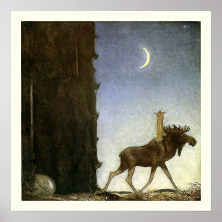 Poster Leap Elk and Princess Tuvstarr par John Bauer