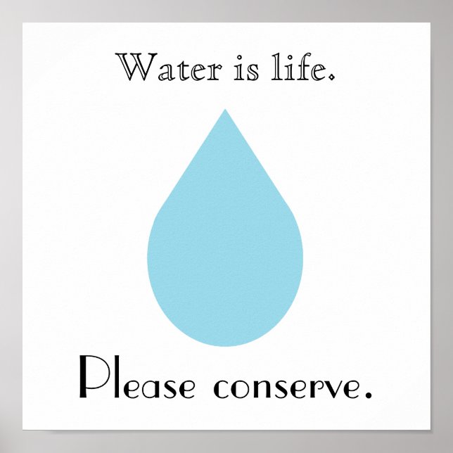 Poster L'eau est la vie. S'il vous plaît, conservez. (Devant)