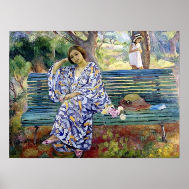 Poster Lebasque - Jeune Femme Assis Sur Un Banc 1911 (Devant)