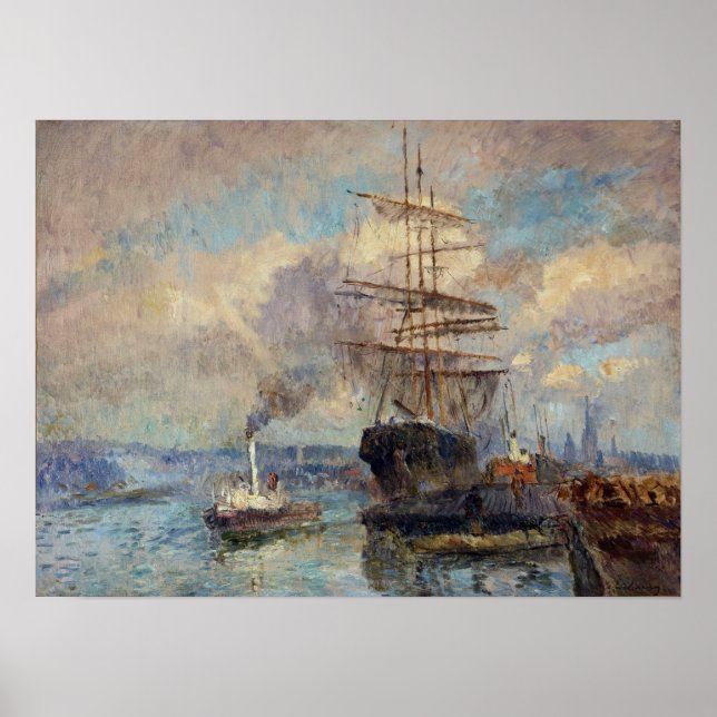 Poster Lebourg - Dans Le Port De Rouen (Devant)