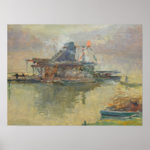 Poster Lebourg - Dragueur sur la Seine près de Rouen