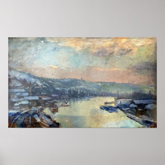 Poster Lebourg - La Seine À Rouen En Hivers (Devant)