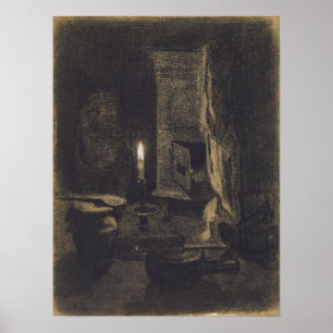 Poster Lebourg - Nature morte avec bougie