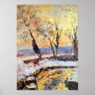 Poster Lebourg - Neige au coucher du soleil