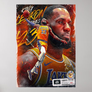 Poster lebron james, nba, basket-ball, roi james, slam du