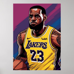 Poster lebron james, nba, basket-ball, roi james, slam du