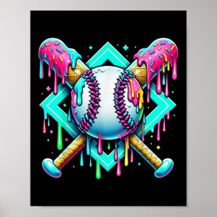 Poster Lèchement De Baseball Pour Garçons Crème Glace Déc