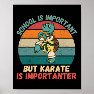 Poster L'École De Tortue Rétro Est Importante Karaté Est 