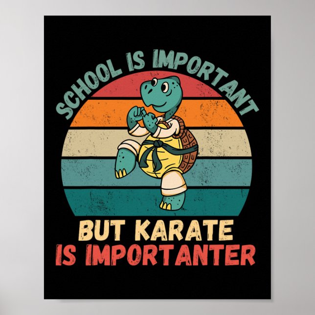 Poster L'École De Tortue Rétro Est Importante Karaté Est  (Devant)