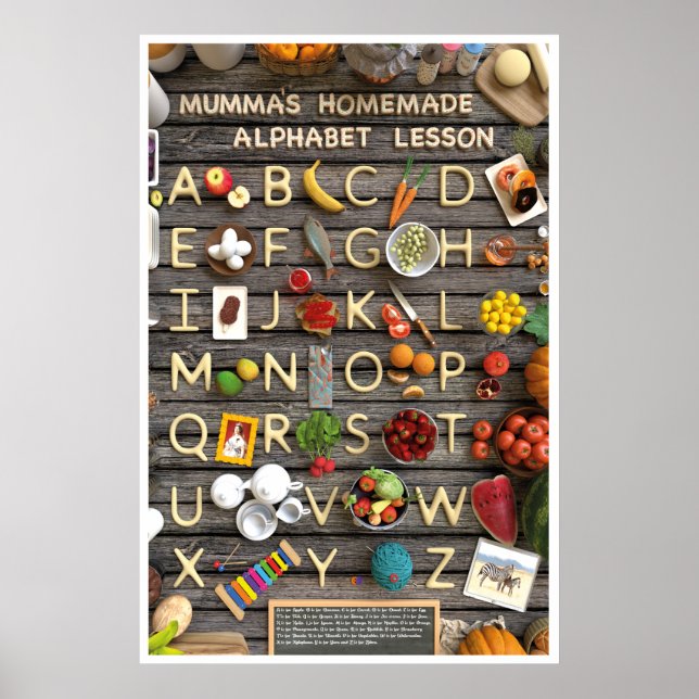 Poster Leçon d'alphabet fait maison par maman (Devant)