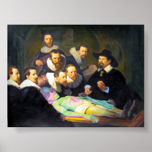 Poster Leçon d'anatomie avec peinture Alien horizontale