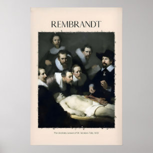 Poster Leçon d'anatomie du Dr Tulp de Rembrandt632 Portra