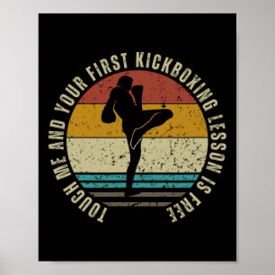 Poster Leçon de kickboxing pour un coach gratuit drôle de