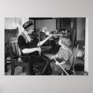 Poster Leçon de violon du début des années 1900