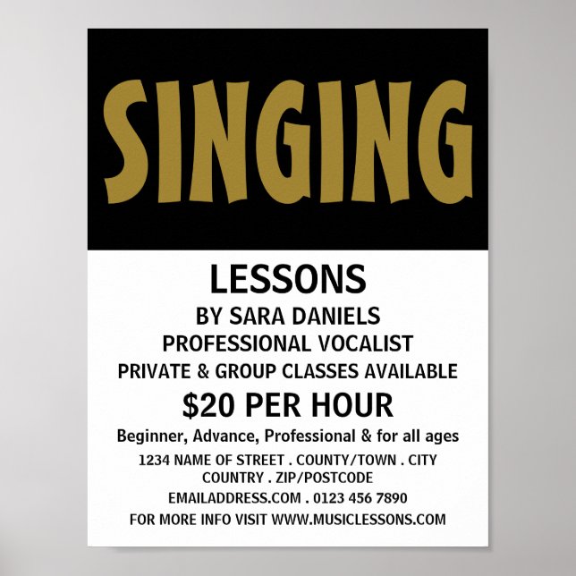 Poster Leçons modernes audacieuses, vocalistes Publicité (Devant)