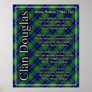Poster L'Ecosse mignonne j'adore le tartan de Douglas de