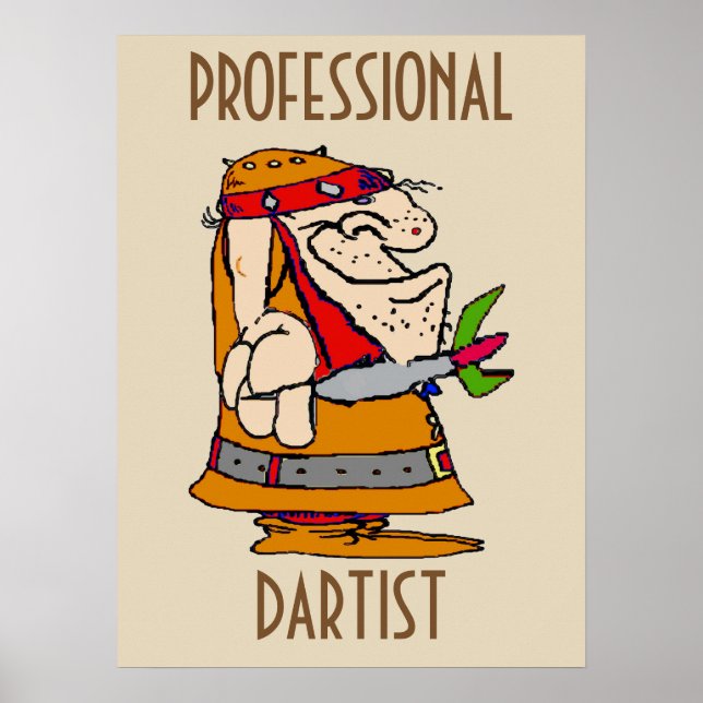 Poster Lecteur Dart professionnel, modifier du texte (Devant)