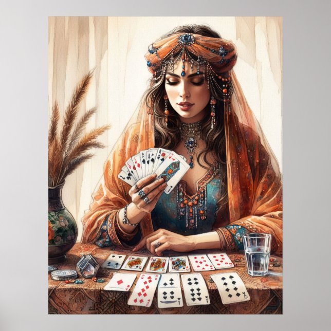 Poster *~* Lecteur de carte 6 A100 Psychic Boho Gypsy (Devant)