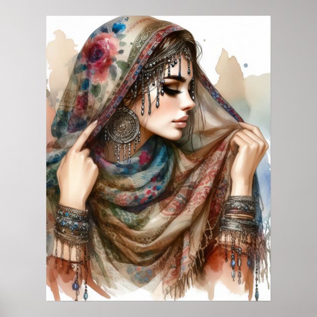 Poster *~* Lecteur de carte A100 Psychic Boho Gypsy (Devant)