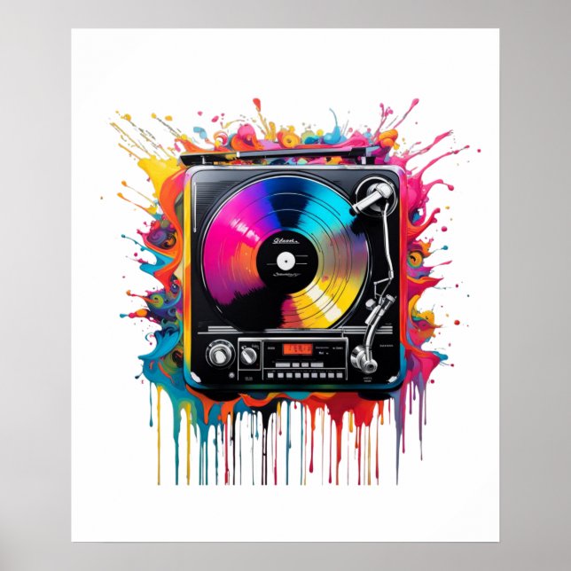 Poster lecteur de disques arc-en-ciel (Devant)