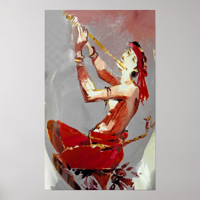 Poster Lecteur de flute / Musicien (Devant)