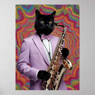 Poster Lecteur de saxophone Panther