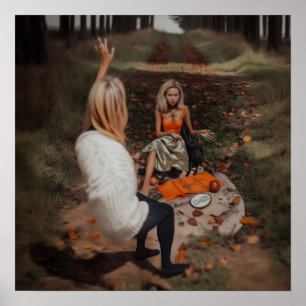 Poster Lecteur Psychique Moyen Witchy AI Art Matte Value