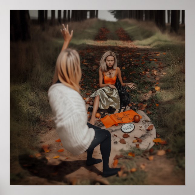 Poster Lecteur Psychique Moyen Witchy AI Art Matte Value (Devant)