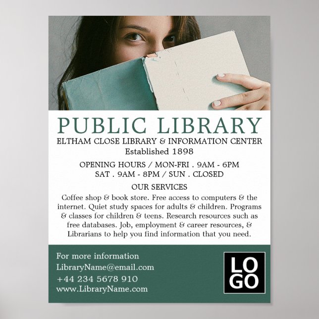 Poster Lecteur, Publicité de bibliothèque (Devant)